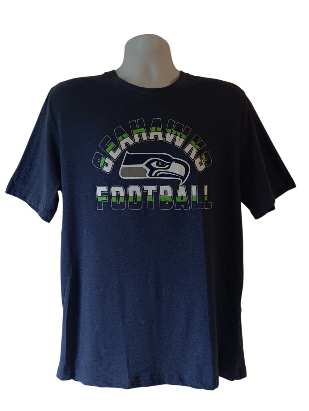 NFL seattle seahawks men's blue short sleeve graphic t shirt size L